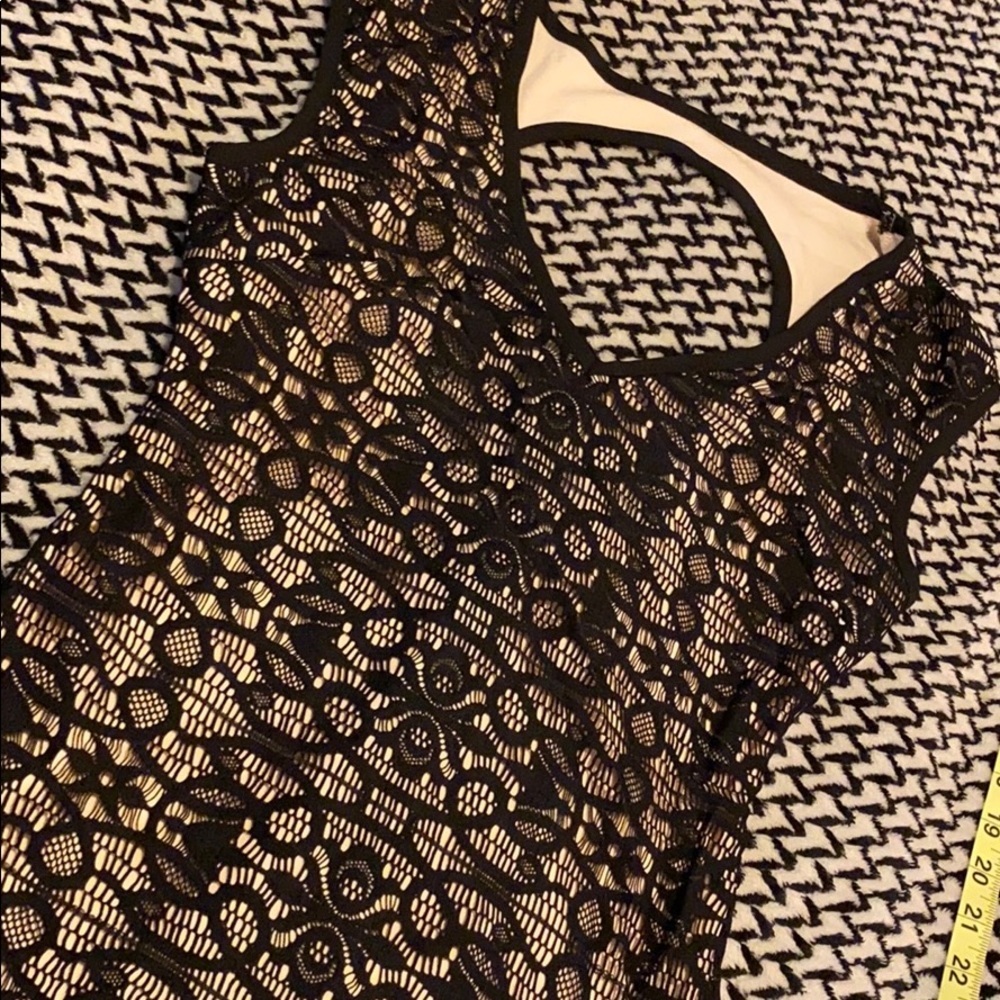 Black and light pink lace dress